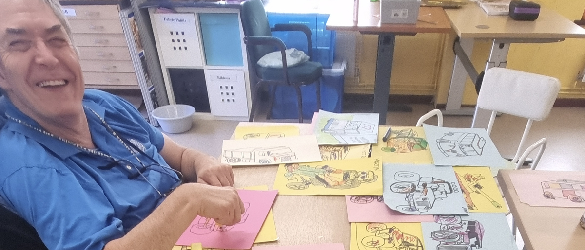 Martyn LOVES to colour in!